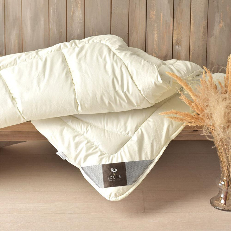 Ковдра Wool Premium 200х220 см вовняна зимова подвійна IDEIA вовна супер тепла натуральна бавовна