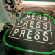 Шеврон на липучці для журналістів Преса Press 8х25 см вишитий патч нашивка для працівників медіа та ЗМІ