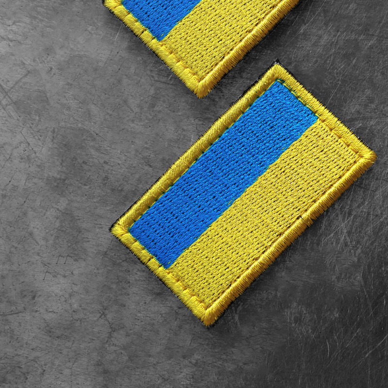 Набір шевронів 2 шт на липучці Прапор України 3х5 см вишитий патч нашивка шеврон