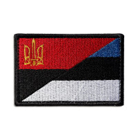 Шеврон на липучке Правий Сектор та Естонія прапор Естонії 5х8 см вишитий патч нашивка