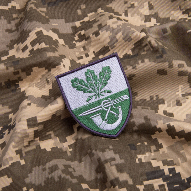 Шеврон на липучці 61 окрема піхотна єгерська бригада 7х8 см сірий вишитка патч нашивка