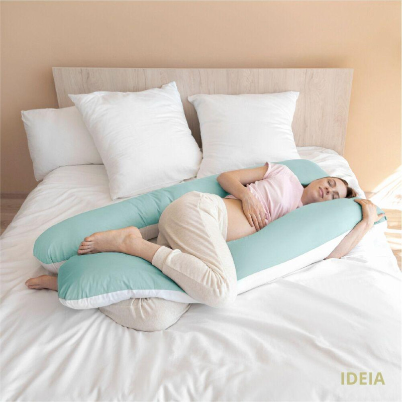 Подушка для сну та відпочинку 140х75х20 см U-shape П-подібна IDEIA антиалергенна для вагітних з блискавкою