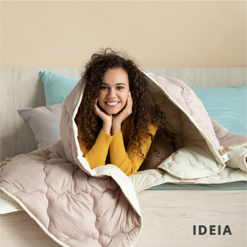 Ковдра WOOLLY вовняна зимова євро 200х220 см IDEIA супер тепла ковдра натуральна овеча вовна