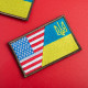 Шеврон на липучці України та США подвійний Україна та Америка 5х8 см вишитий патч нашивка