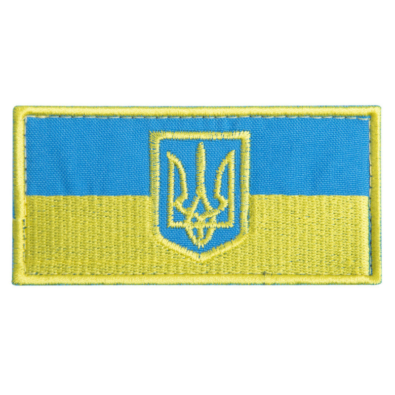 Шеврон на липучці Прапор України Тризуб 5,5х10,5 см вишитий патч нашивка