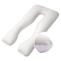 Наволочка для П-подушки для вагітних сну та відпочинку 140х75х20 см з блискавкою сіра мікрофібра