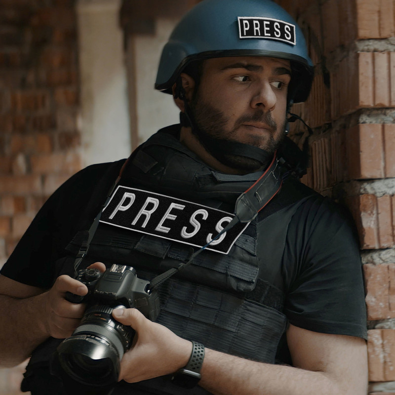 Шеврон на липучці для журналістів Преса Press 5х9 см вишитий патч нашивка для працівників медіа та ЗМІ