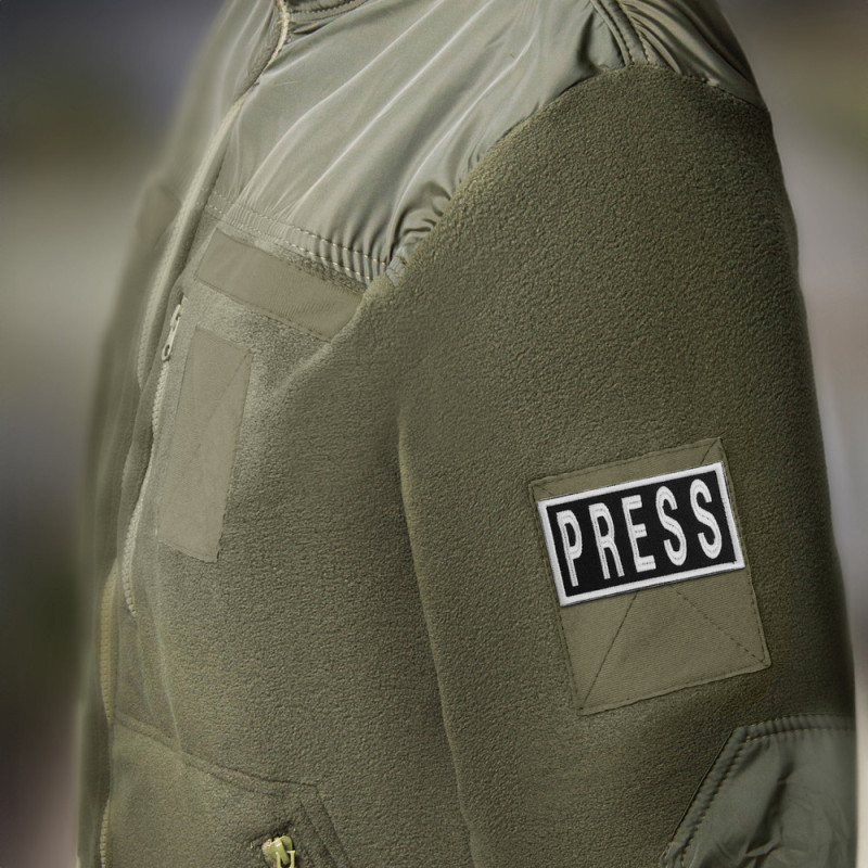 Шеврон на липучці для журналістів Преса Press 5х9 см вишитий патч нашивка для працівників медіа та ЗМІ
