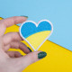 Шеврон на липучці прапор України 6х6,5 см у формі серця, вишитий патч нашивка