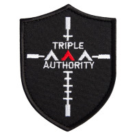 Шеврон на липучці Инструктор Triple 7,5х10 см чорний вишитий патч нашивка