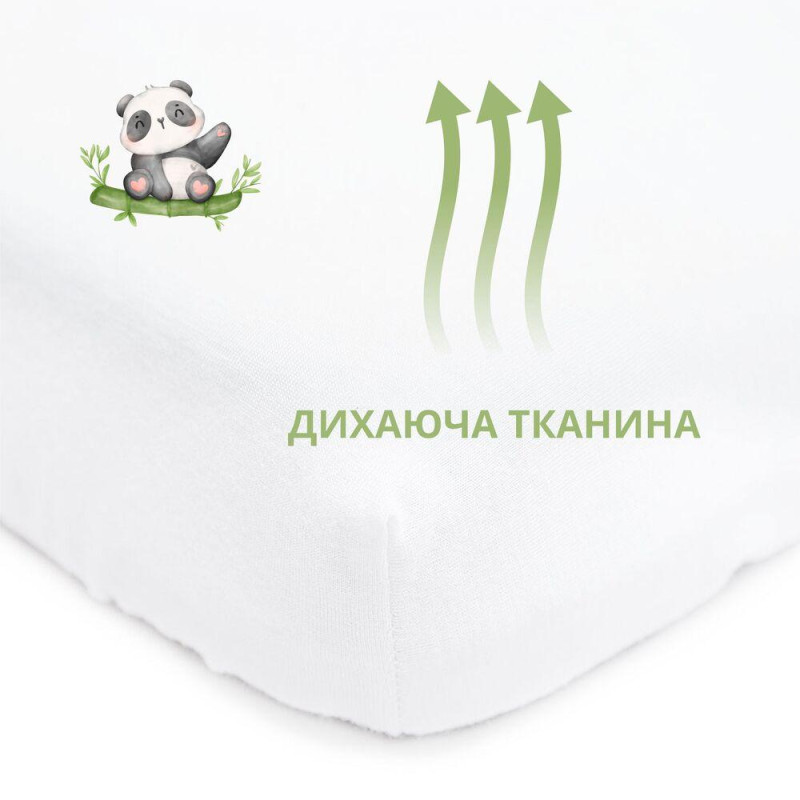 Наматрацник дитячий непромокальний 60х120 см Аква Стоп бамбуковий PAPAELLA натяжний з бортом по периметру