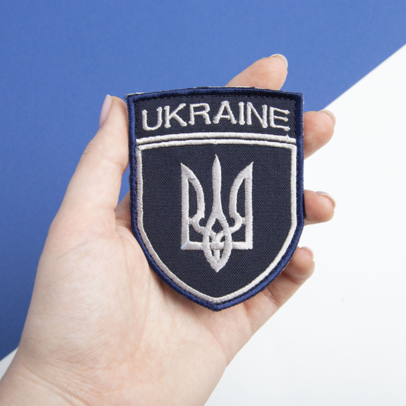 Шеврон на липучці Укрзалізниця УЗ Ukraine 7х9 см вишитий патч нашивка Українська залізниця