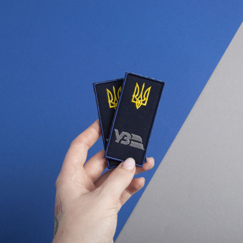 Шеврон на липучці погон УЗ Укрзалізниця 4х9 см вишитий патч нашивка Українська залізниця