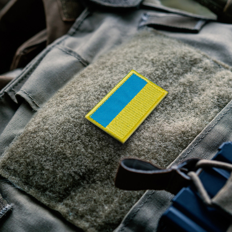 Набір шевронів 2 шт на липучці Прапор України  3,5х6 см вишитий патч нашивка