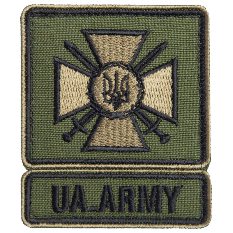Шеврон на липучці Армія України ЗСУ UA.ARMY 6х7 см вишитий патч нашивка