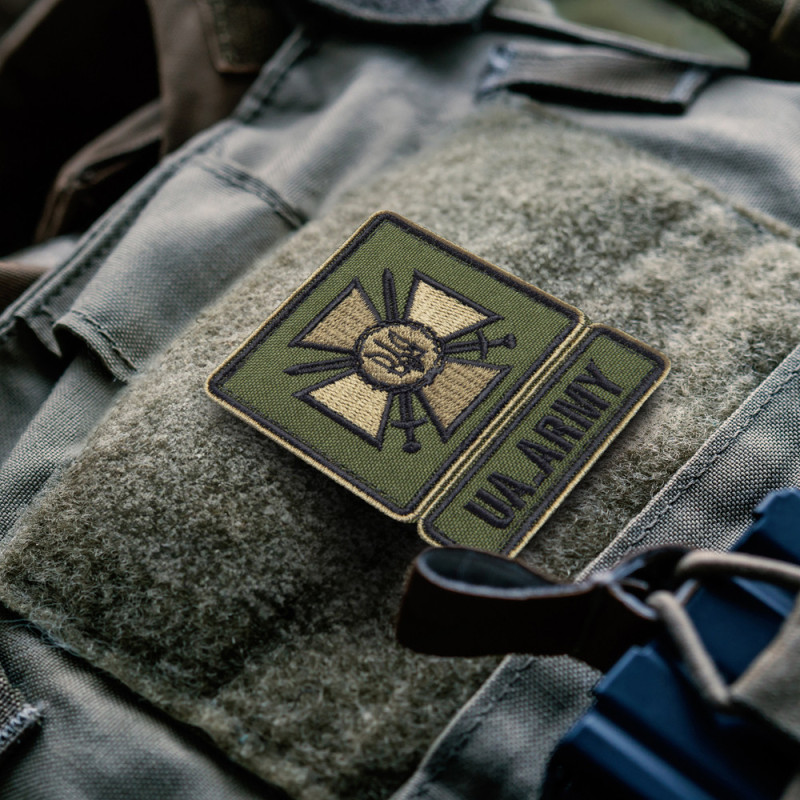Шеврон на липучці Армія України ЗСУ UA.ARMY 6х7 см вишитий патч нашивка