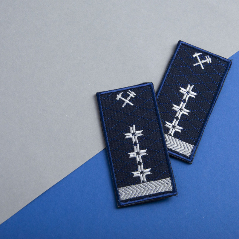 Шеврон на липучці Укрзалізниця Погон Середній керівний склад 3 відмінності 5х10 см