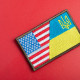Набір шевронів 2 шт з липучкою Прапор України та США 5х8 см вишитий патч подвійний Україна та Америка