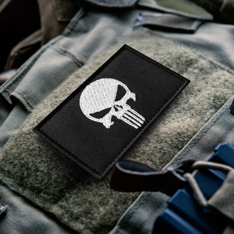 Набір шевронів 2 шт з липучкою PUNISHER Череп Карателя чорний 5х8 см вишитий патч нашивка Карателя
