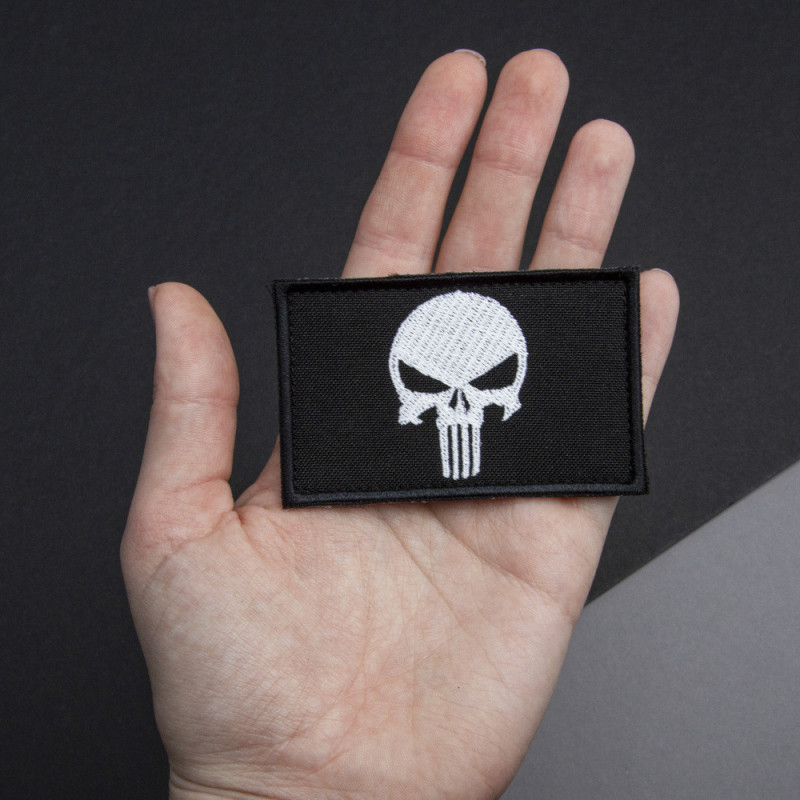 Набір шевронів 2 шт з липучкою PUNISHER Череп Карателя чорний 5х8 см вишитий патч нашивка Карателя