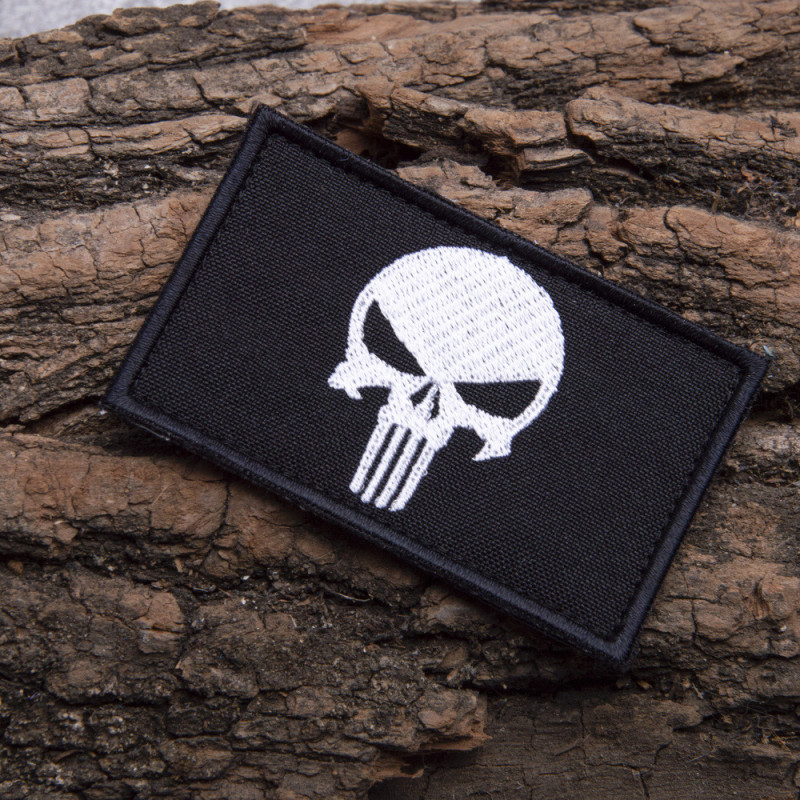 Набір шевронів 2 шт з липучкою PUNISHER Череп Карателя чорний 5х8 см вишитий патч нашивка Карателя