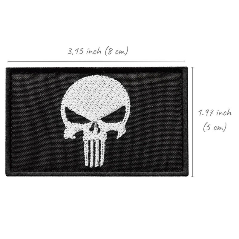 Набір шевронів 2 шт з липучкою PUNISHER Череп Карателя чорний 5х8 см вишитий патч нашивка Карателя