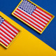 Набір шевронів 2 шт на липучці Прапор США 5х8 см вишитий патч нашивка нашивка шеврон Америки