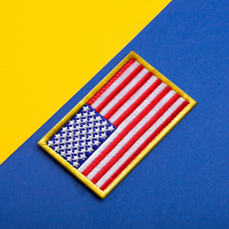 Набір шевронів 2 шт на липучці Прапор США 5х8 см вишитий патч нашивка нашивка шеврон Америки