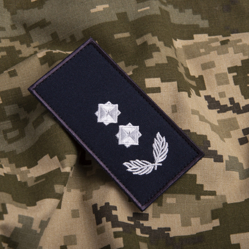 Шеврон на липучці погон звання ДСНС Підполковник 5х10 см вишитий патч нашивка