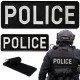 Набір шевронів 2 шт на липучці Police, Поліція 9х25 см і 4,5х12,5 см вишитий патч нашивка