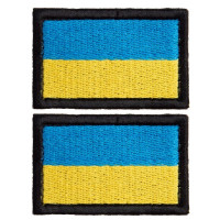 Набір шевронів 2 шт з липучкою Прапор України 3,5х5,3 см вишитий патч нашивка Україна
