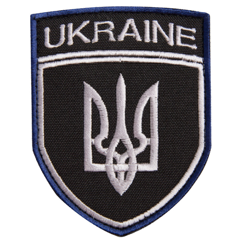 Шеврон нашивка на липучці Тризуб України Укрзалізниця UKRAINE 7х9 см вишитий патч нашивка