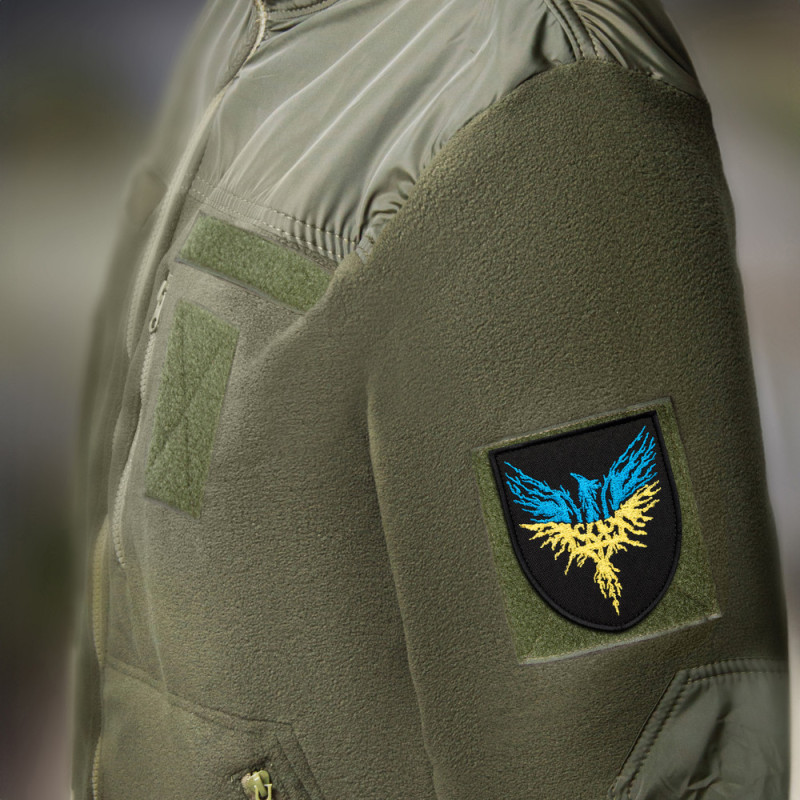 Шеврон на липучці Птах Фенікс Прапор України 8х9,5 см вишитий патч нашивка