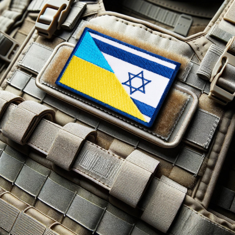 Набір шевронів 2 шт на липучці Прапор України Ізраїля та США вишитий патч нашивка шеврон Україна Ізраїль Америка