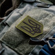 Шеврон на липучці Герб Тризубц України 6х8 см хакі вишитий патч нашивка