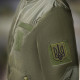 Шеврон на липучці Герб Тризубц України 6х8 см хакі вишитий патч нашивка