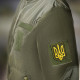Набір шевронів 2 шт з липучкою Герб Тризуб України 6х8 см хакі вишитий патч нашивка