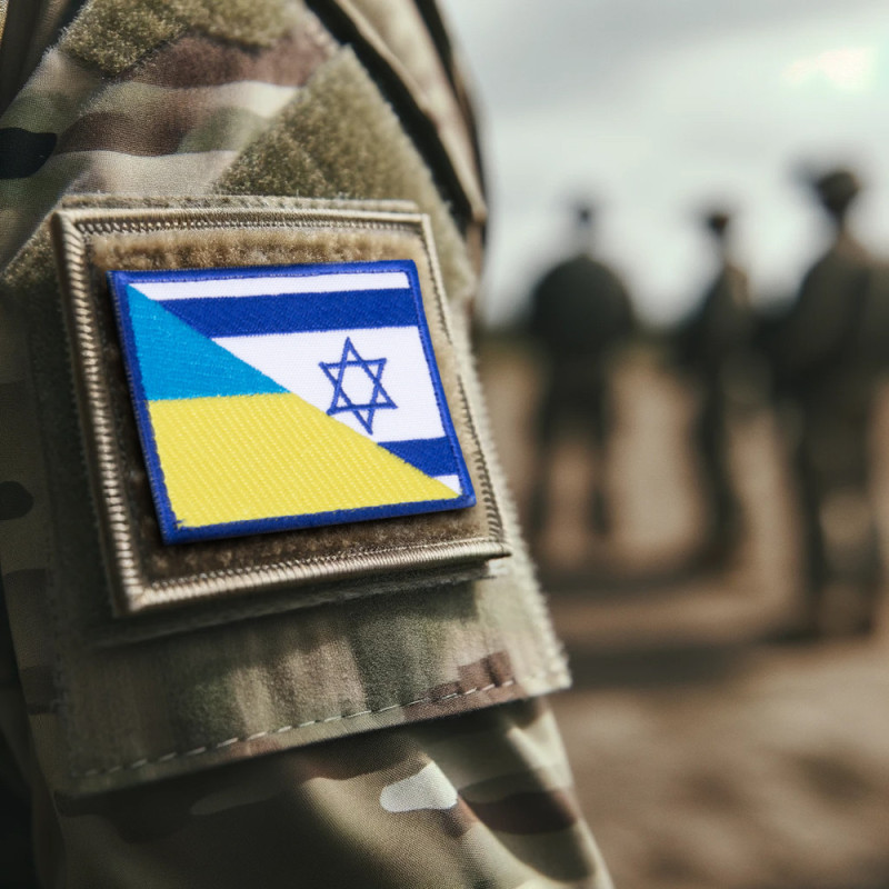 Набір шевронів 2 шт з липучкою Прапор Ізраїлю і України/Ізраїлю 5х8 см вишитий патч нашивка Ізраїль та Україна