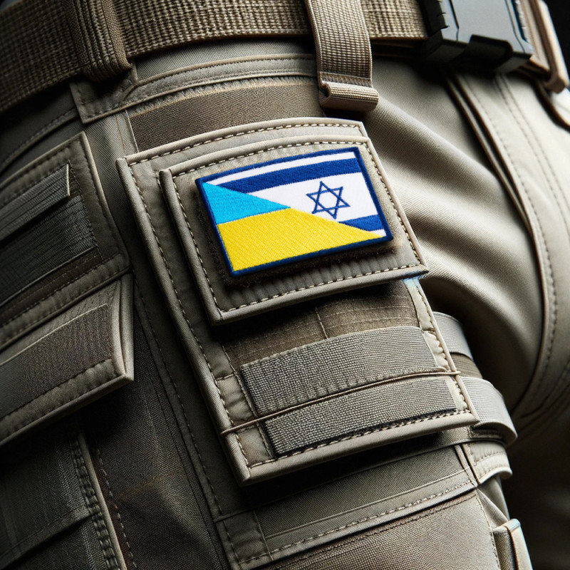 Набір шевронів 2 шт з липучкою Прапор Ізраїлю і України/Ізраїлю 5х8 см вишитий патч нашивка Ізраїль та Україна