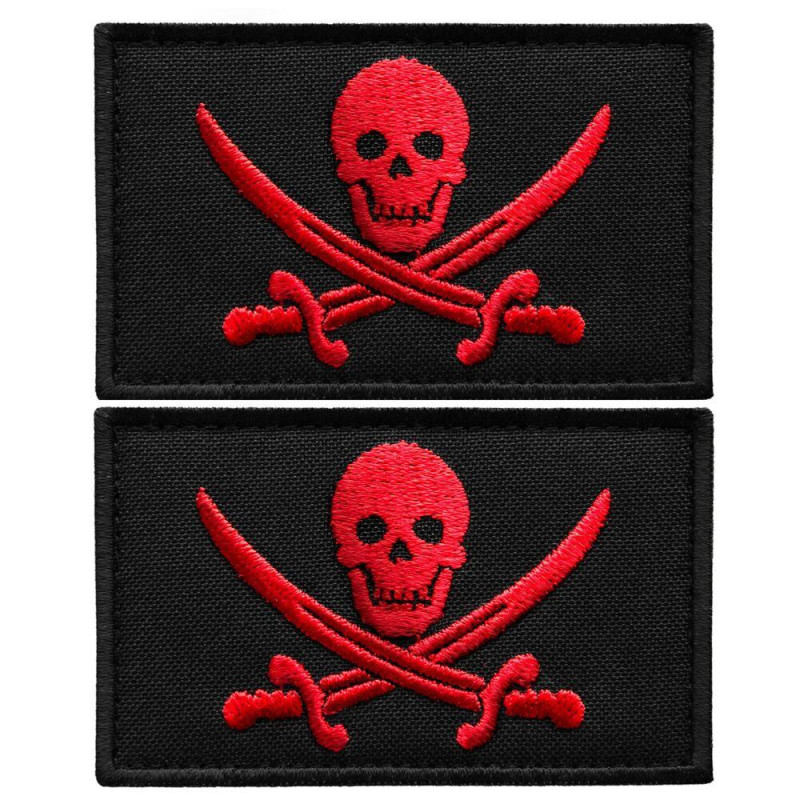 Набір шевронів 2 шт з липучкою Пірат Jolly Roger Веселий Роджер 5х8 см вишитий патч нашивка шеврон