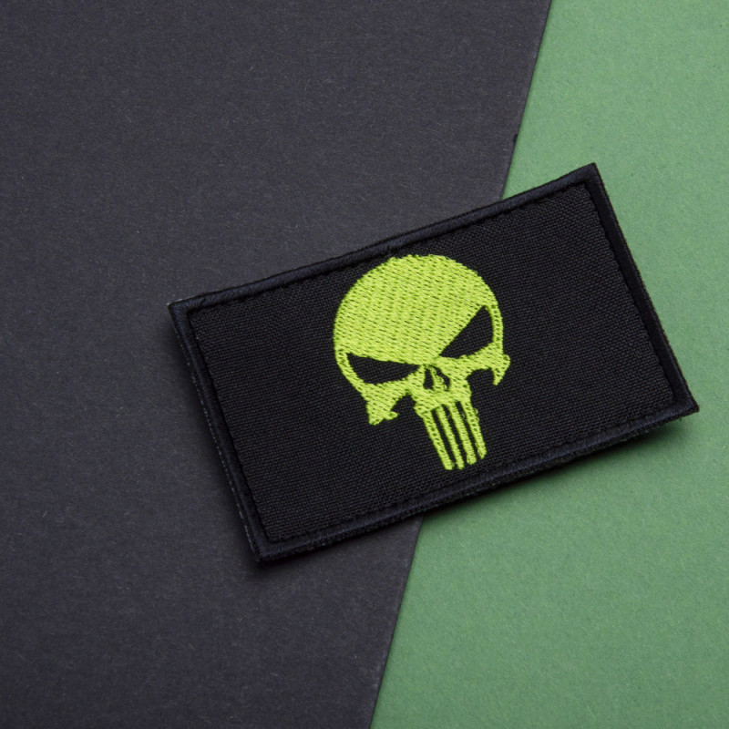 Набір шевронів 2 шт з липучкою PUNISHER Череп Карателя зелений 5х8 см вишитий патч нашивка Каратель