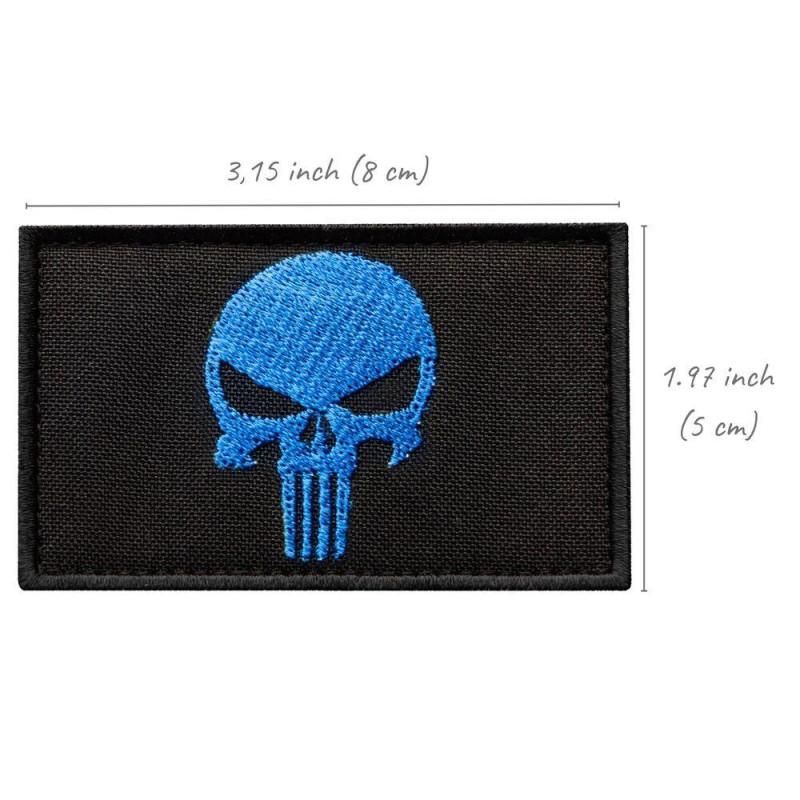 Набір шевронів 2 шт з липучкою PUNISHER Череп Карателя синій 5х8 см вишитий патч нашивка шеврон Карателя
