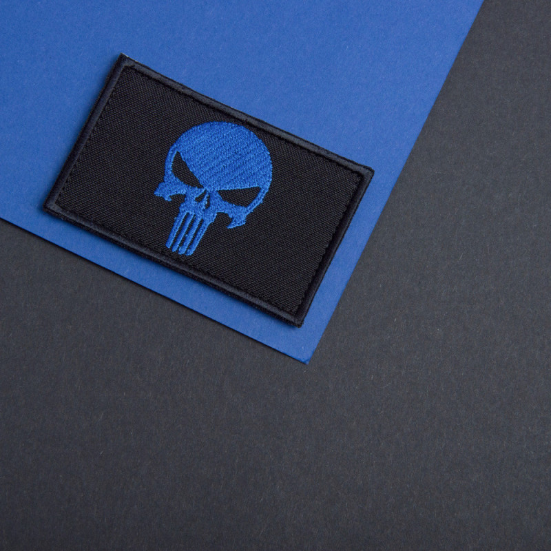 Набір шевронів 2 шт з липучкою PUNISHER Череп Карателя синій 5х8 см вишитий патч нашивка шеврон Карателя