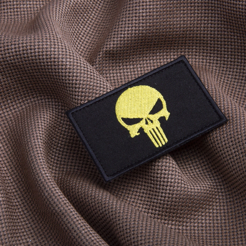 Набір шевронів 2 шт з липучкою PUNISHER Череп Каратель 5х8 см жовтий вишитий патч нашивка шеврон Каратель