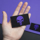 Набір шевронів 2 шт з липучкою PUNISHER Череп Карателя фіолетовий 5х8 см вишитий патч нашивка шеврон Каратель