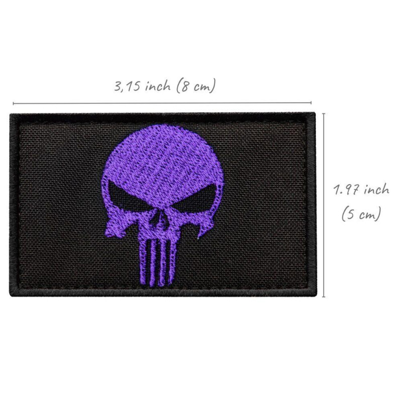 Набір шевронів 2 шт з липучкою PUNISHER Череп Карателя фіолетовий 5х8 см вишитий патч нашивка шеврон Каратель