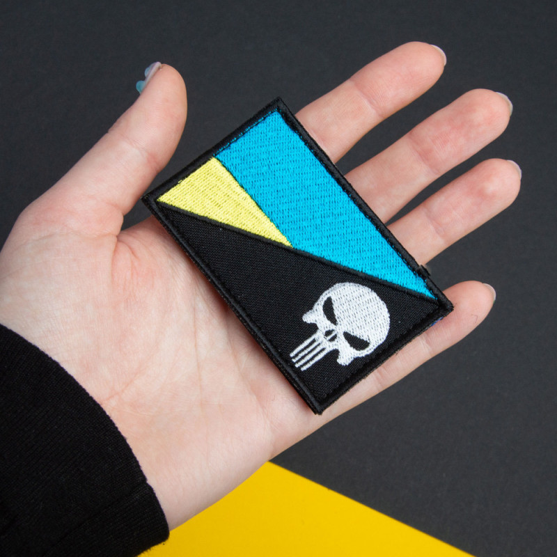 Набір шевронів 2 шт з липучкою Прапор України та Череп Карателя Punisher 5х8 см патч нашивка шеврон Каратель