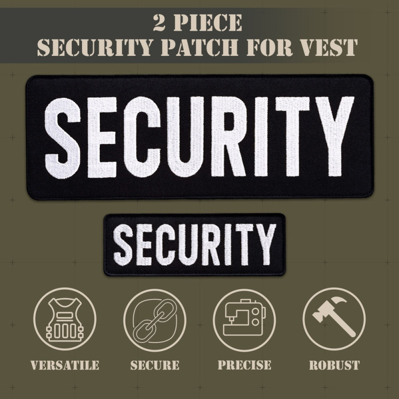 Набір шевронів 2 шт з липучкою Security Охорона 9х25 і 4,5х12,5 см вишитий патч нашивка шеврон