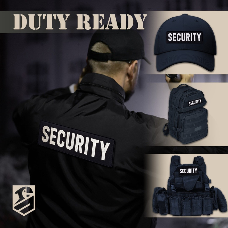 Набір шевронів 2 шт з липучкою Security Охорона 9х25 і 4,5х12,5 см вишитий патч нашивка шеврон