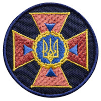 Шеврон на липучці кокарда ДСНС 6 см вишитий патч нашивка